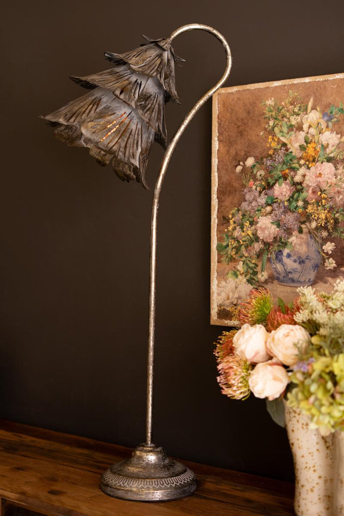 Rustic Metal Table Lamp - Flower – image 5