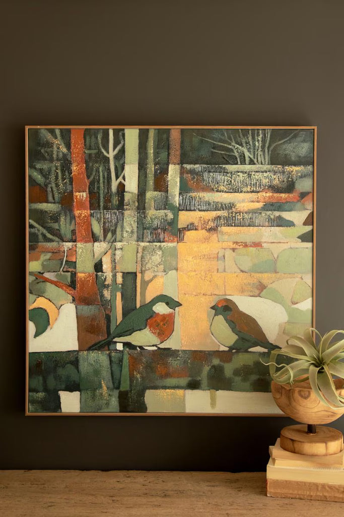Framed Two Bird Painting – image 1
