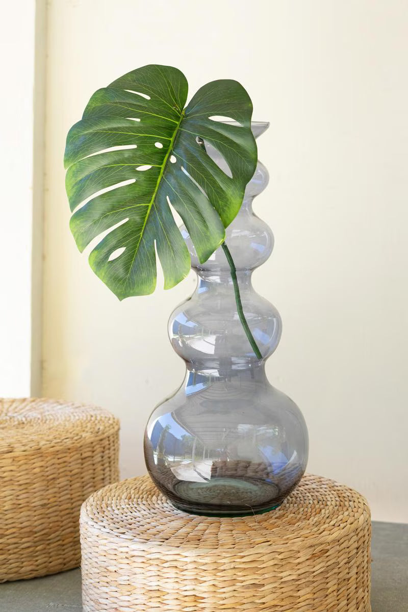 Large Glass Bubble Vase - Blue