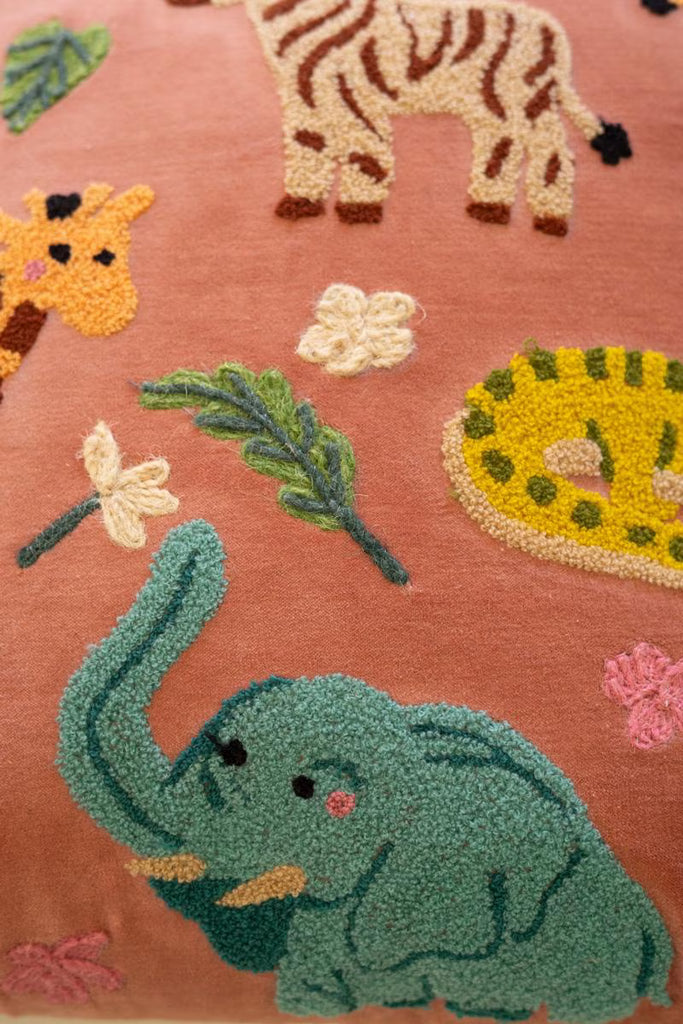 Velvet Embroidery Pillow - Animals - view 4