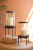 Set of 2 Iron Glass Hurricanes – image 1