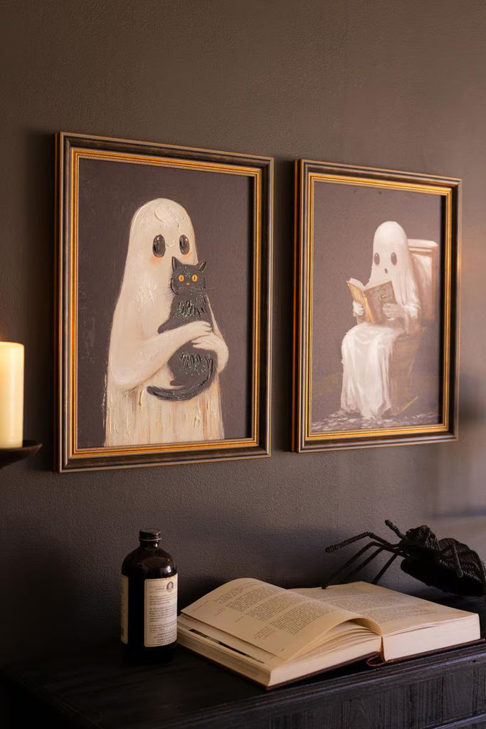 Set of 2 Halloween Ghosts Paintings - view 2