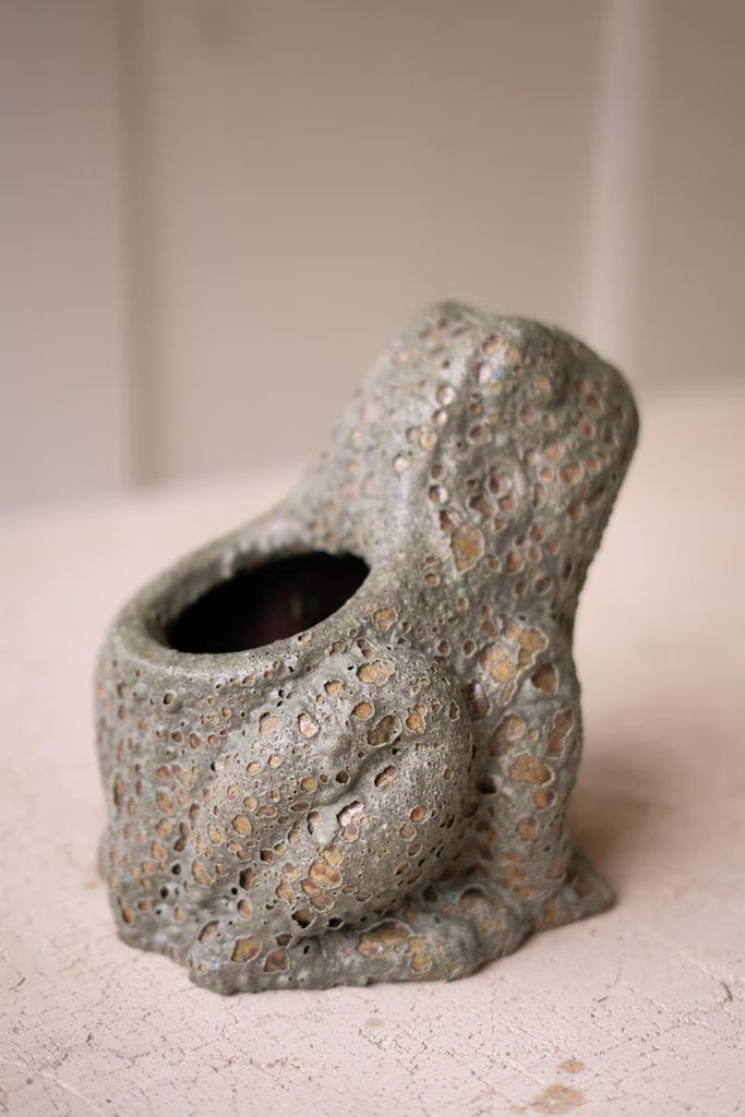 Terracotta Frog Planter with Rustic Glaze - image 3
