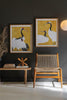 SET 2 FRAMED PRINTS UNDER GLASS -BLACK WHITE AND RED HERONS — Kalalou CHH1487
