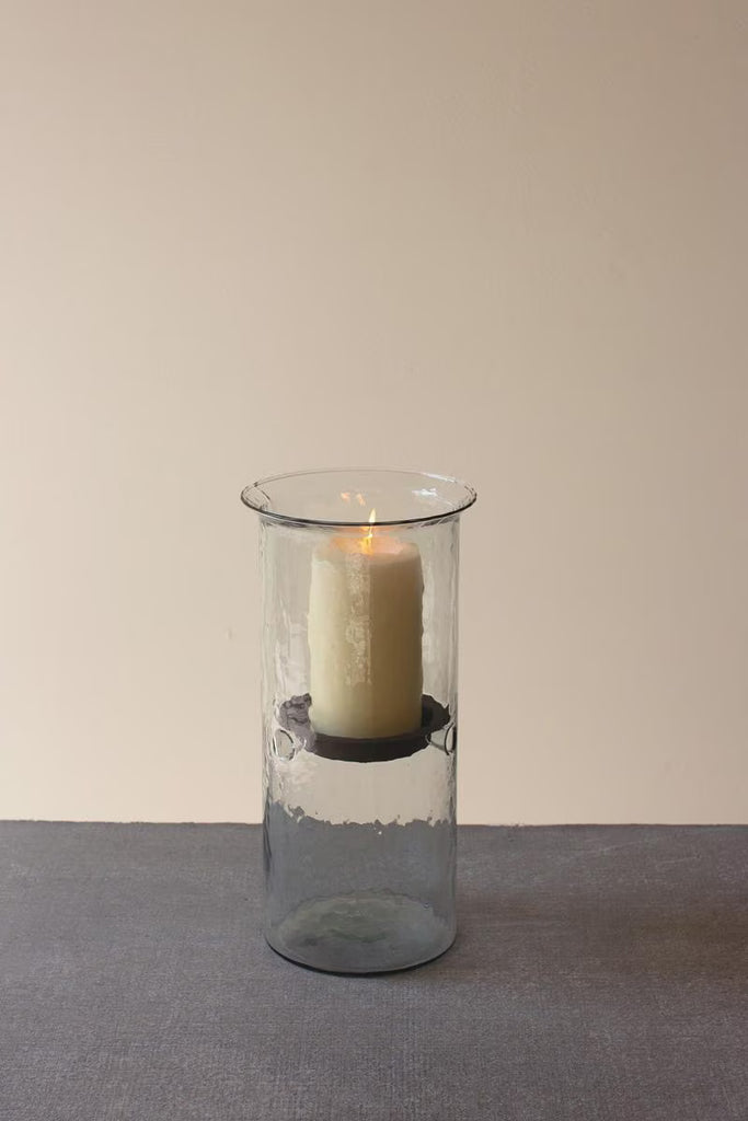 Set of 2 Mini Glass Candle Cylinders with Rustic Insert - Large (min 2) – image 1