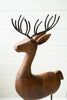 Set of 3 Carved Wood and Iron Reindeer on Bases – image 2