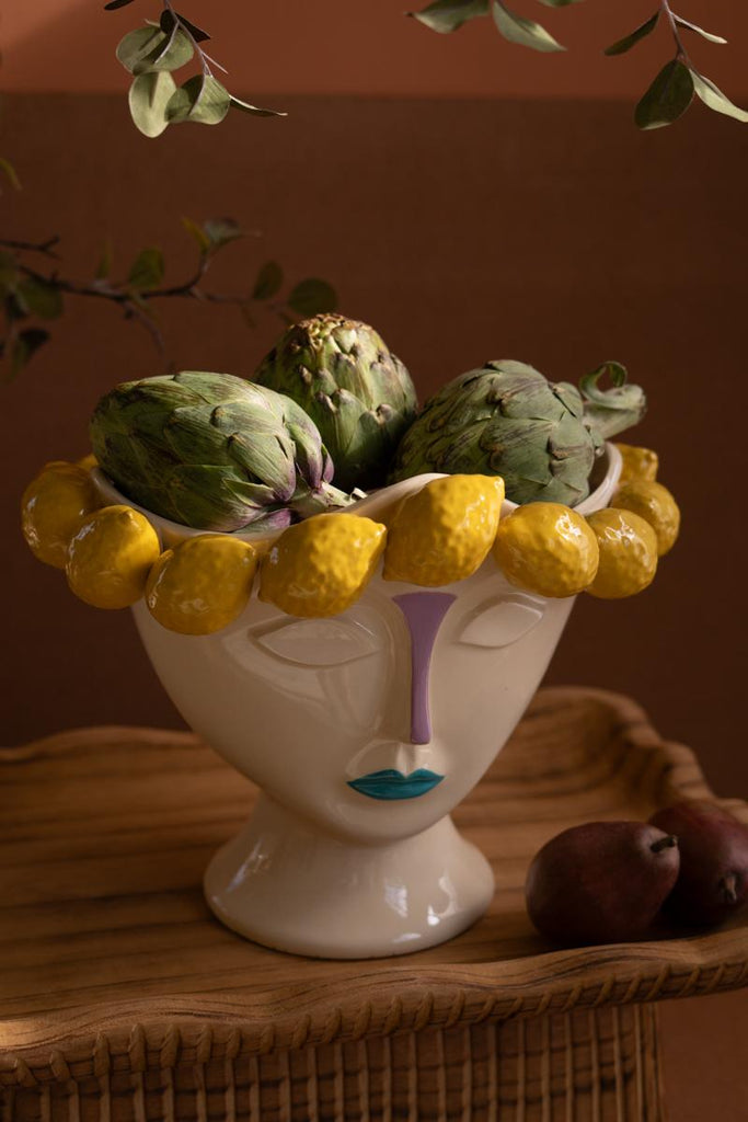 Ceramic Head Vase with Lemons – image 5
