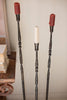 Set of 3 Tall Forged-iron Taper Candle Holders - Ant Brass – image 2