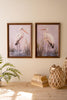 Set of 2 Framed Paint Over Print Herons – image 1