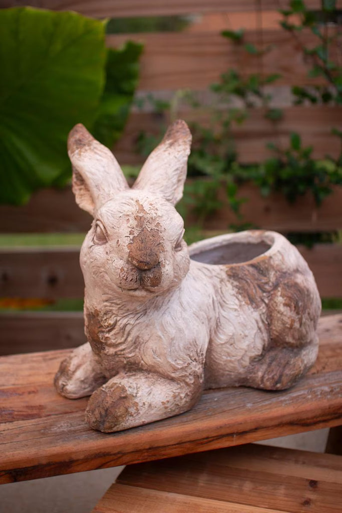 Faux Concrete Rabbit Planter – image 8