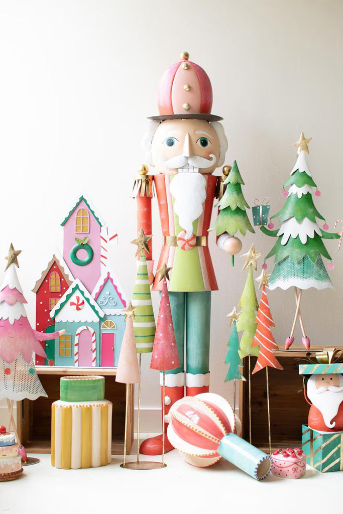 Set of 2 Painted Metal Christmas Tree Trios – image 2