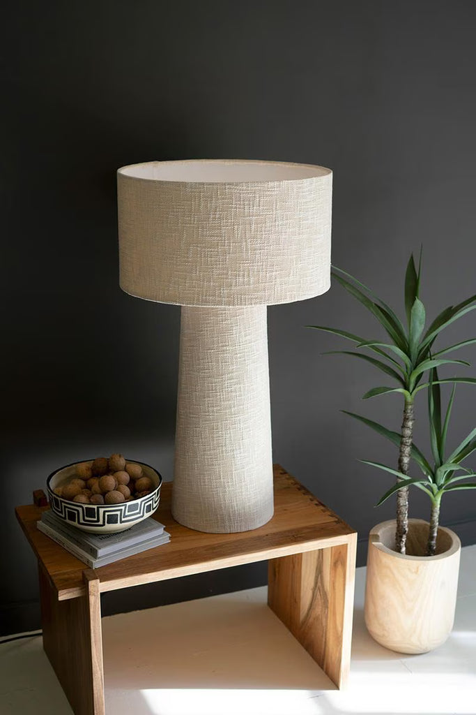 BOUCLE FABRIC TABLE LAMP WITH SHADE — Kalalou NNL2741