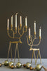 Set of 2 Antique Gold Forged Christmas Deer Candelabras – image 1