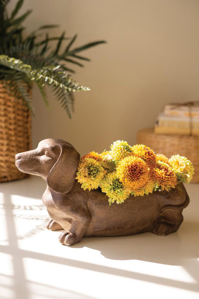Cement Dachshund - view 1