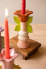 Set of 3 Ceramic Flower Taper Candle Holders – image 3