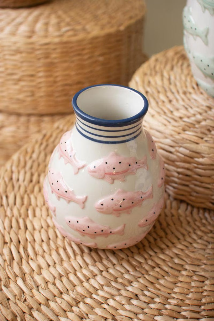 Set of 3 Ceramic Vases with Fish - One Each – image 3