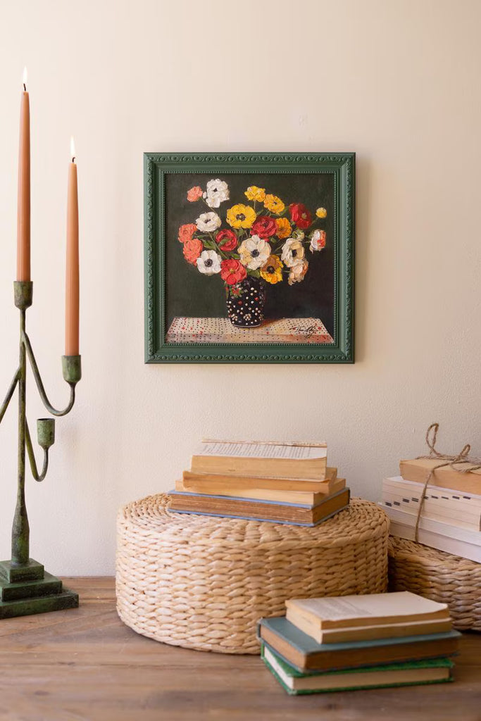 Green Framed Still Life Painting – image 4
