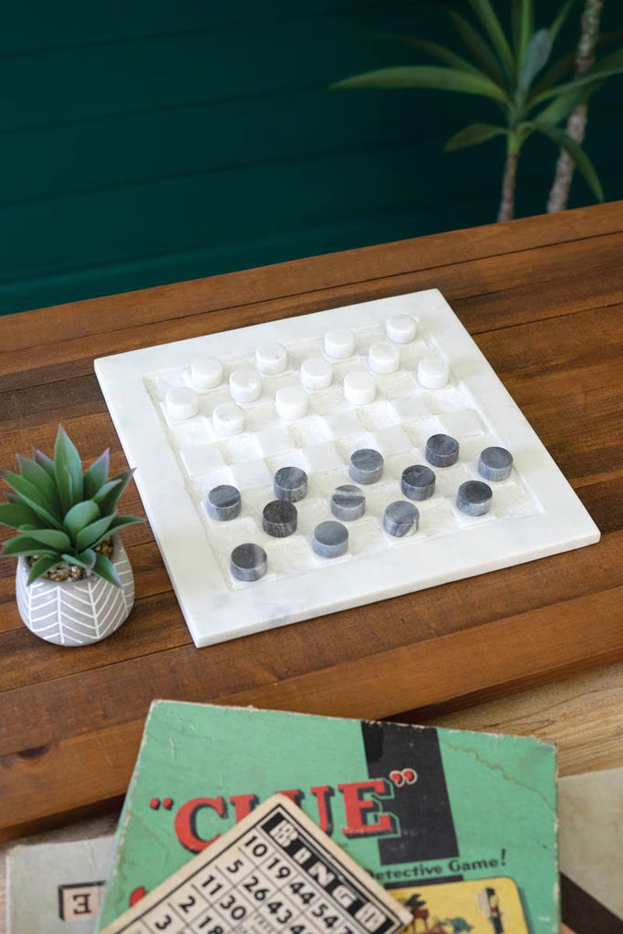Set of 2 Marble Checkers – image 1