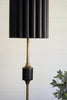 ANTIQUE GOLD TABLE LAMP WITH FLUTED BLACK METAL SHADE — Kalalou CLL2805