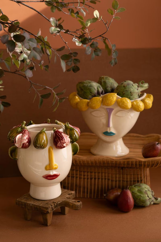 Ceramic Head Vase with Lemons – image 2