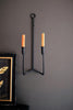 FORGED IRON DOUBLE TAPER WALL SCONCE — Kalalou NELE1004