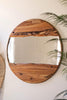 Recycled Wood Round Framed Mirror – image 1