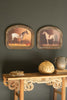 SET OF TWO FRAMED HORSE PRINTS UNDER GLASS — Kalalou CMK1222