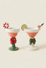 Set of 2 Ceramic Christmas Martini Glasses - view 4