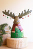 Recycled Metal Christmas Moose with Ornaments – image 1