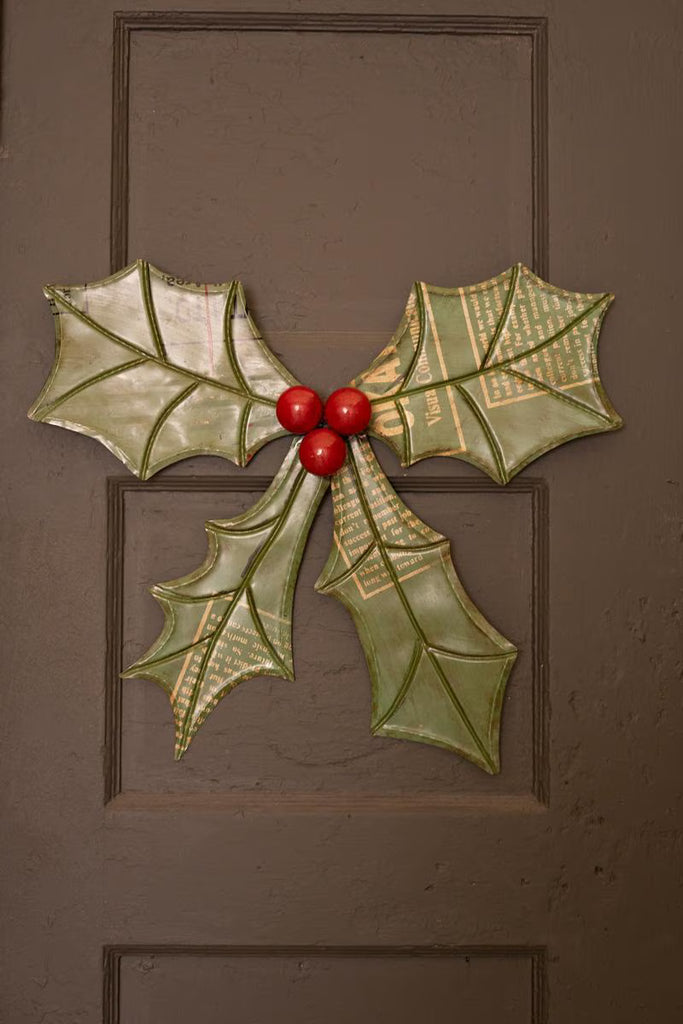 Recycled Metal Holly Door Hanger - image 1