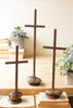 Set of 3 Scrap Metal Crosses with Caged Rock Bases (min 2) – image 4