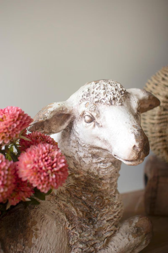 Faux Concrete Sheep Planter – image 3