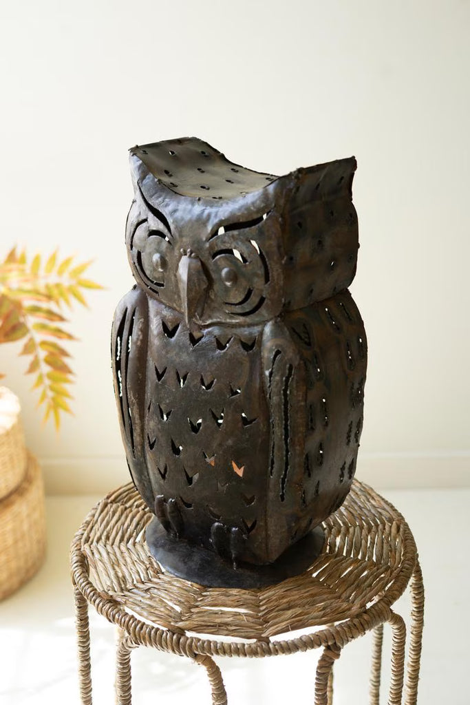 Rustic Iron Owl Luminary – image 4