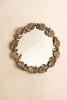 Round Rustic Framed Mirror with Leaf Detail – image 4