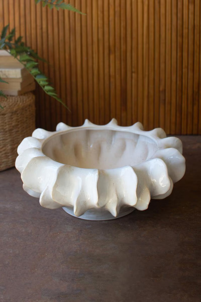 Organic White Ceramic Compote – image 4