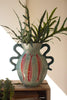 Ceramic Colorful Fish Vase with Blue Squiggle Handles – image 2