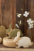 Set of 2 Painted Metal Rabbits - Green and White - view 1