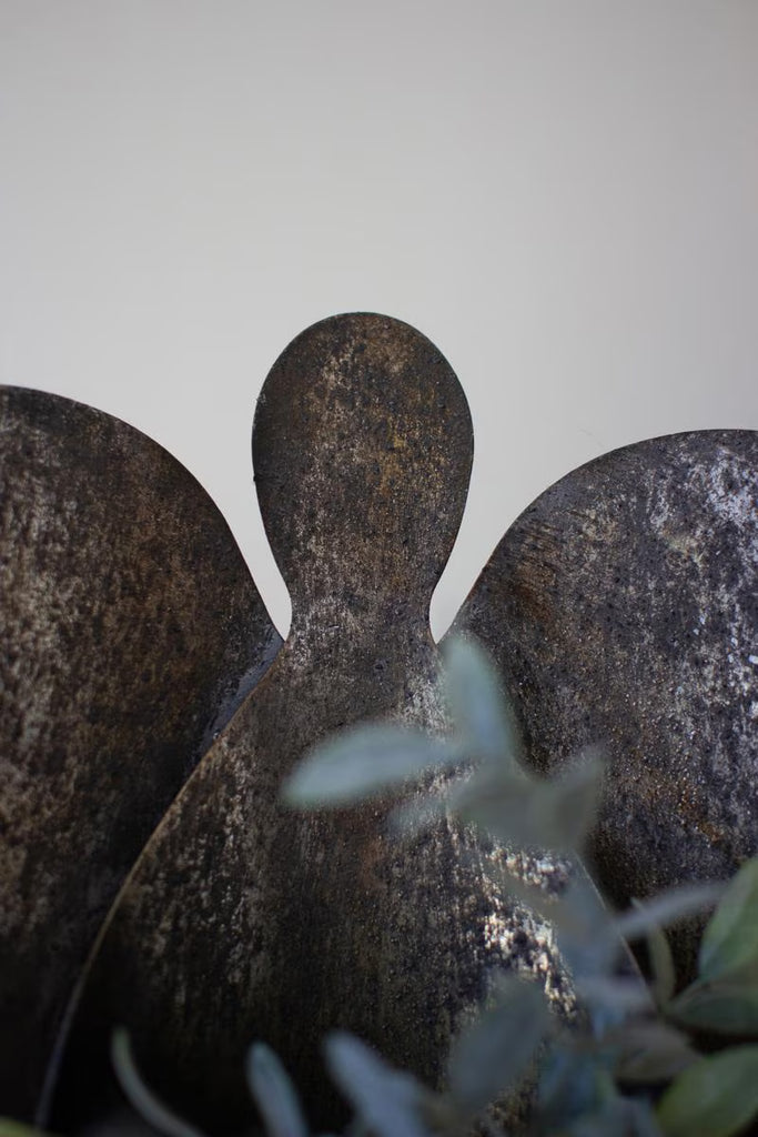 Set of 2 Rustic Metal Angel Candle Holders - image 3