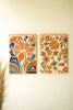 Set of 2 Wood Framed Hand Hooked Wall Art - Florals – image 1