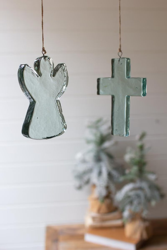 Set of 4 Glass Cross Suncatcher – image 3
