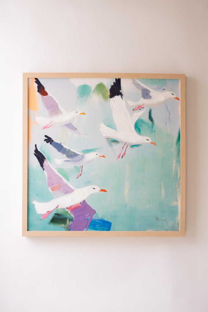 Framed Seagulls Painting – image 4