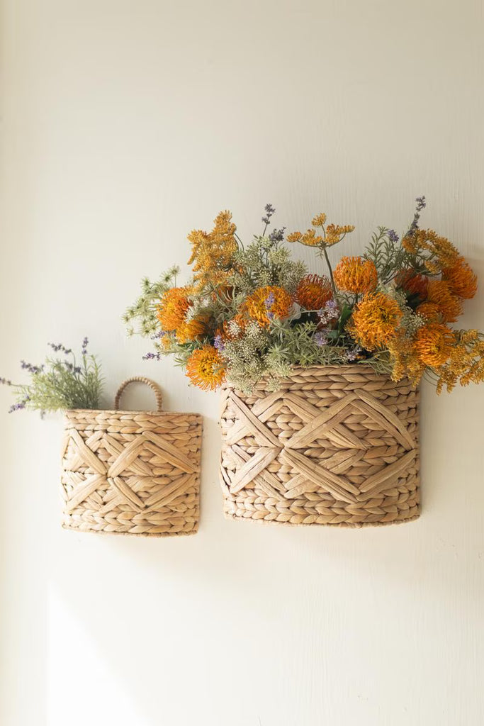 Set of 2 Water Hyacinth Wall Baskets - view 5