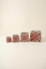 Set of 4 Square Cement Christmas Planters with Red Detail - view 4