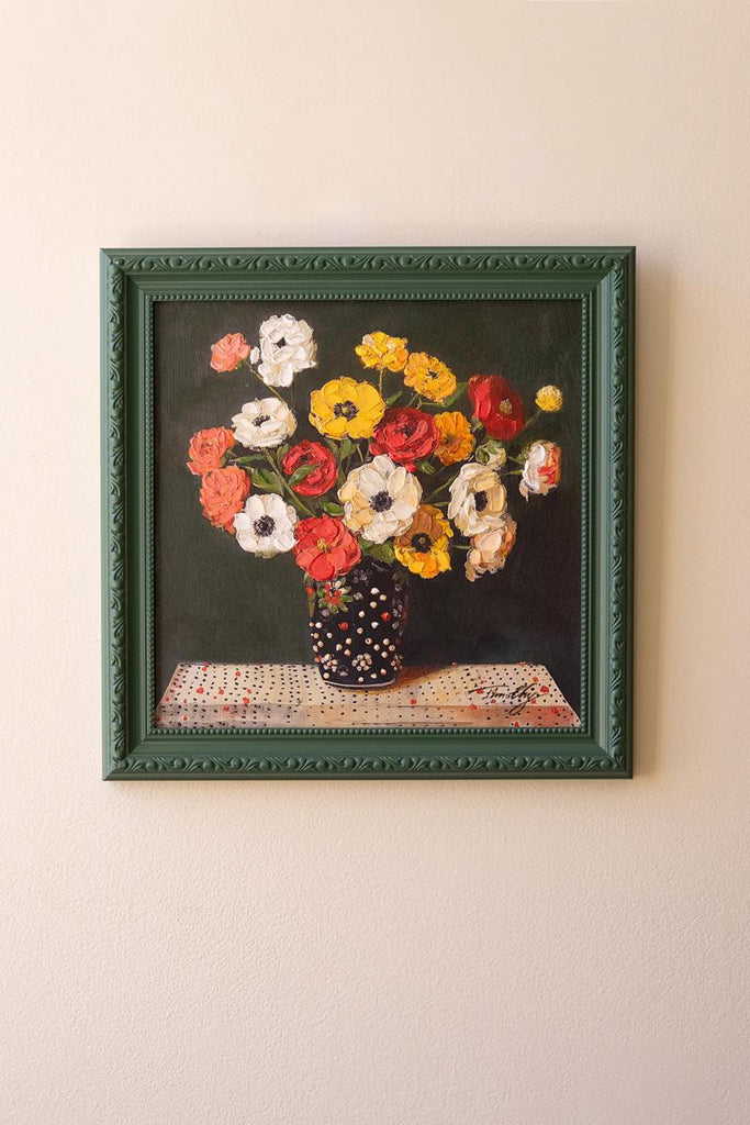 Green Framed Still Life Painting – image 5