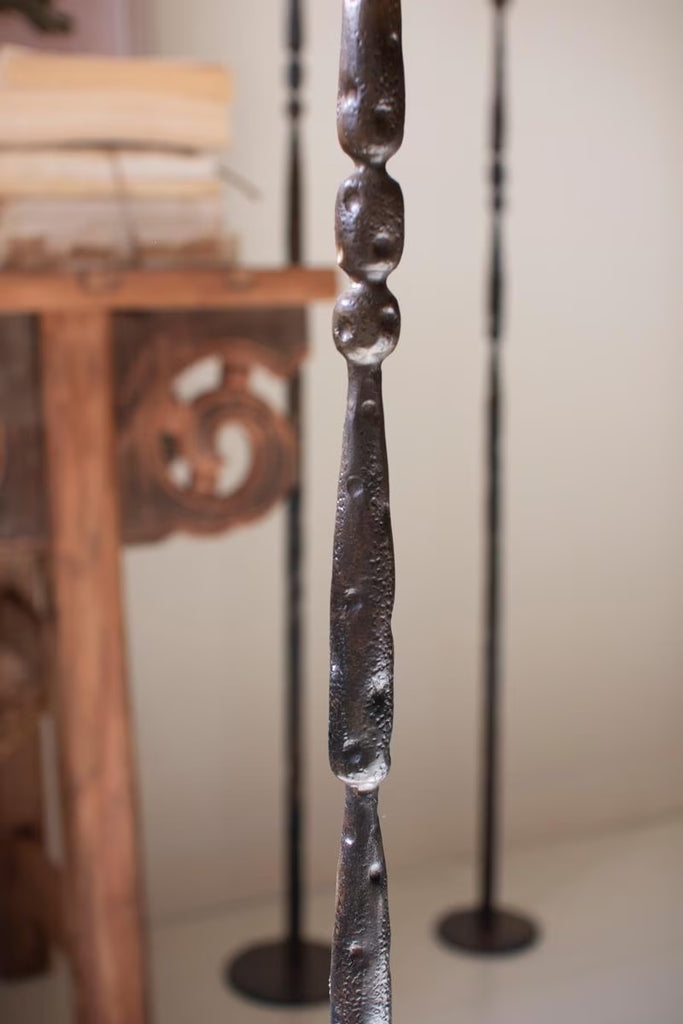 Set of 3 Tall Forged-iron Taper Candle Holders - Ant Brass – image 4