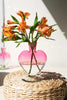 GLASS HEART VASE - OMBRE PINK - LARGE- SET OF FOUR — Kalalou CV2308