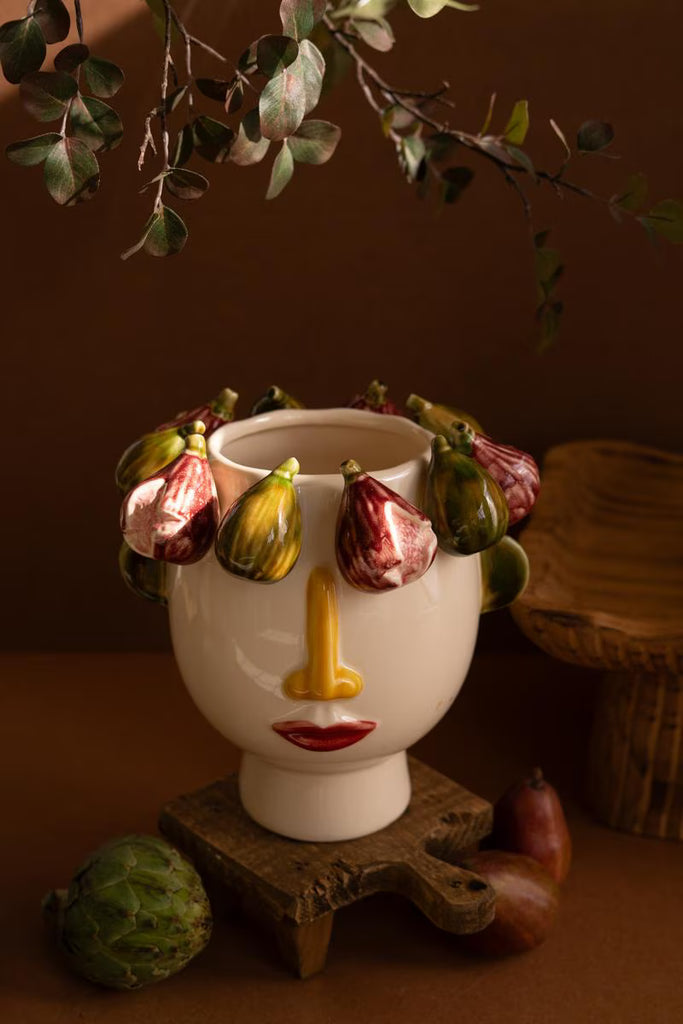 Ceramic Head Vase with Figs – image 5