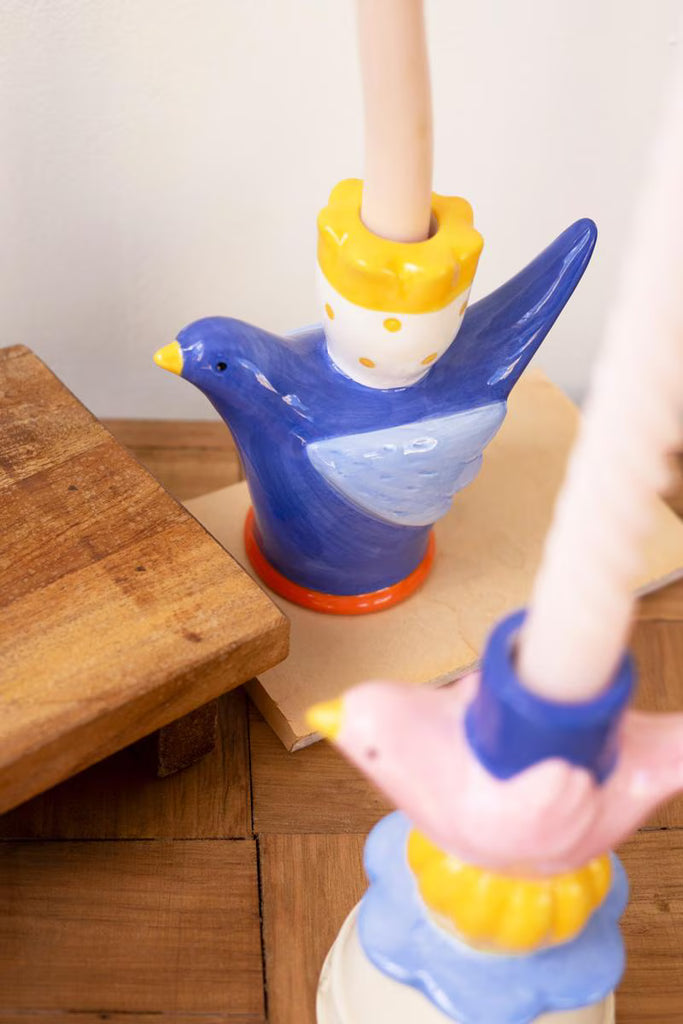 Set of 5 Ceramic Birds Taper Candle Holders – image 3