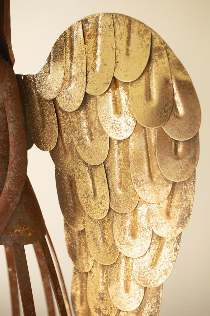 Rustic and Gold Painted Christmas Angel – image 2