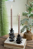 SET OF TWO METAL PINE CONE TAPER HOLDERS - ANTIQUE BROWN — Kalalou NDE1518